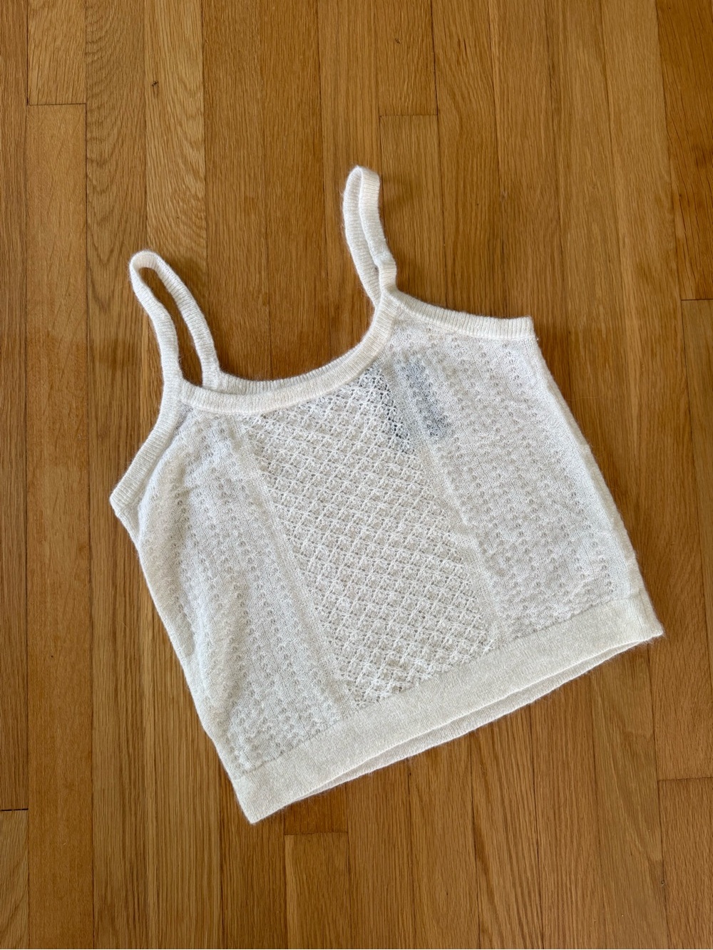 ATM Anthony Thomas Melillo White Knit Cropped Camisole M
